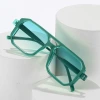 2022 New color-blocking sunglasses, European and American style, versatile double-beam rivet glasses, sporty candy-colored sunglasses for women Specification image